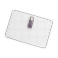 Premium Vinyl Horizontal Clip-On Badge Holders, 3.9" x 2.5"